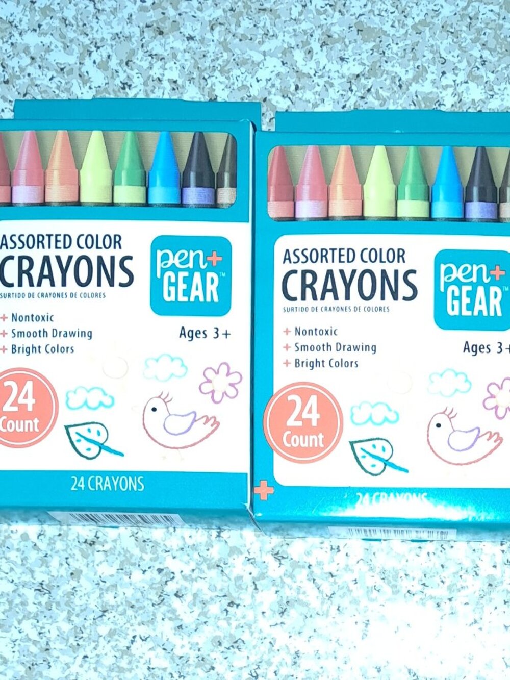 Lot of 2 NEW Pen+Gear 24 Pack Colorful Crayons Nontoxic